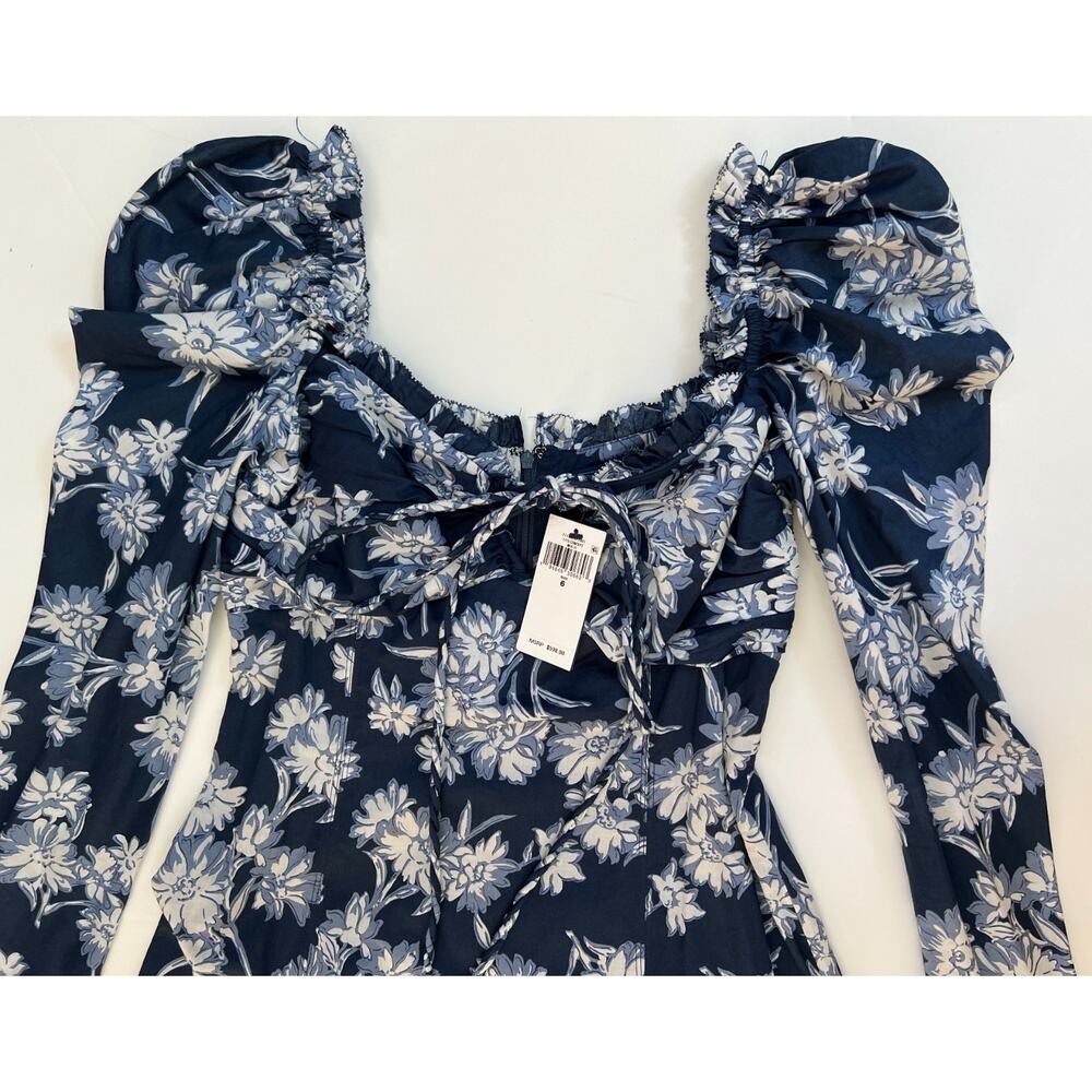 Polo Ralph Lauren Bloom Gathered Floral Cotton Cocktail Midi Dress Sz 6 $598 - Picture 2 of 16